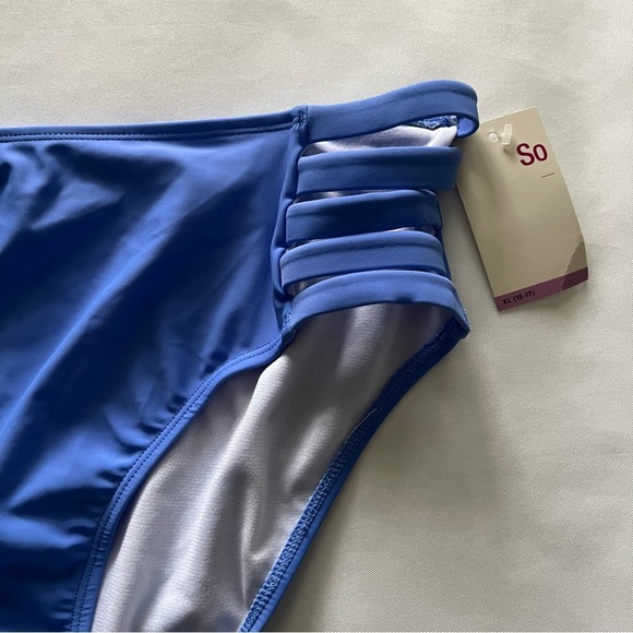 SO Strappy High Waist Caribbean Blue Bikini Bottoms Size Juniors’ XLarge NWT - Picture 5 of 16